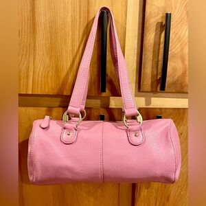 👜 Jones of New York Leather Barrel Satchel Purse 👜 genuine leather